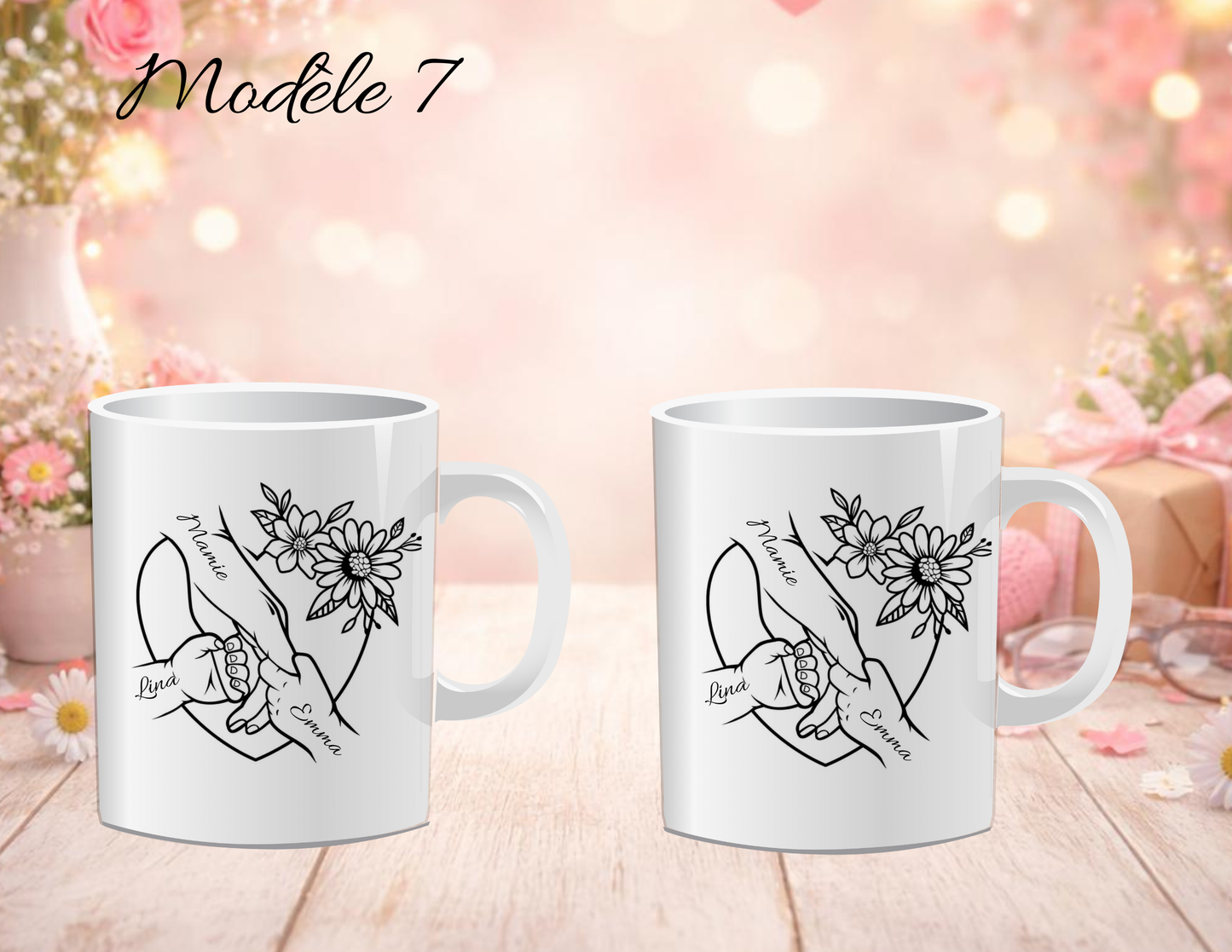 Mug personnalisé famille avec prénoms – Cadeau mamie original