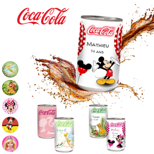 Mini canettes de coca cola personnalisées