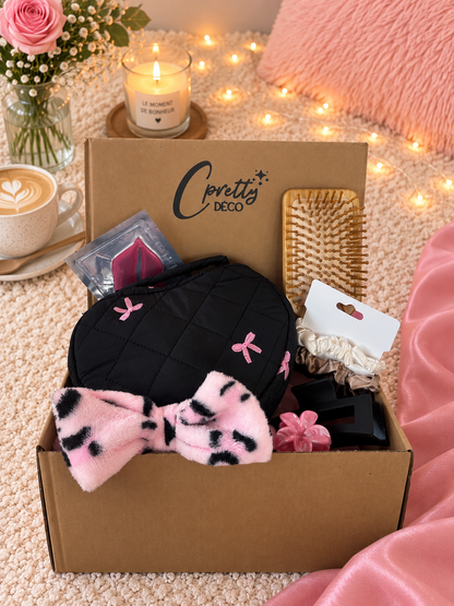 Coffret cadeau femme personnalisé – Trousse beauté noire