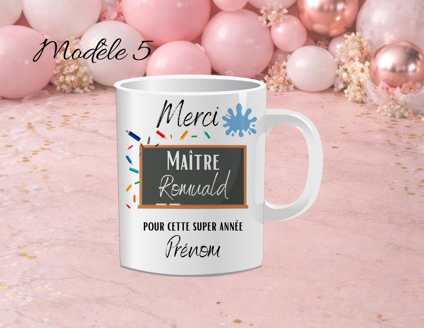 Cadeau maîtresse personnalisé | Mug merci maîtresse avec prénom | Idée cadeau institutrice fin d’année