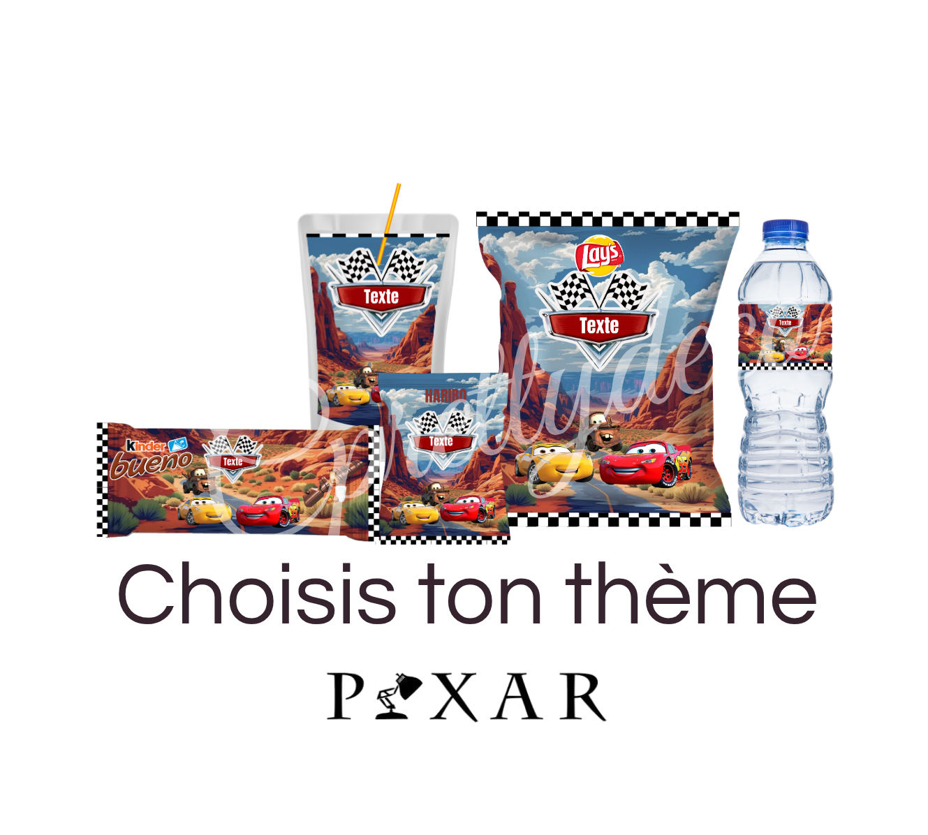 Etiquette Anniversaire thème pixar