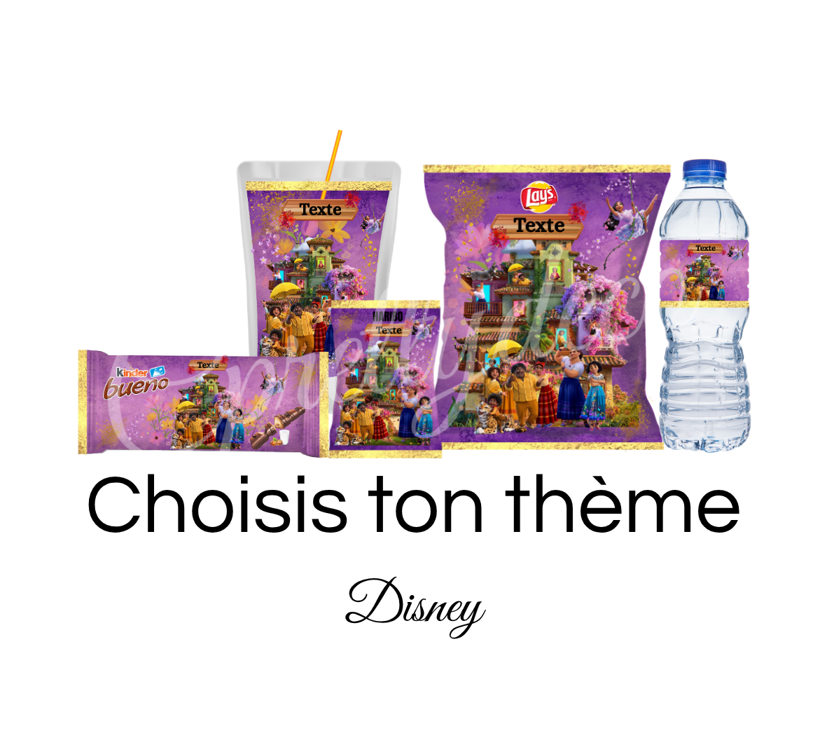 Etiquette Anniversaire thème Disney