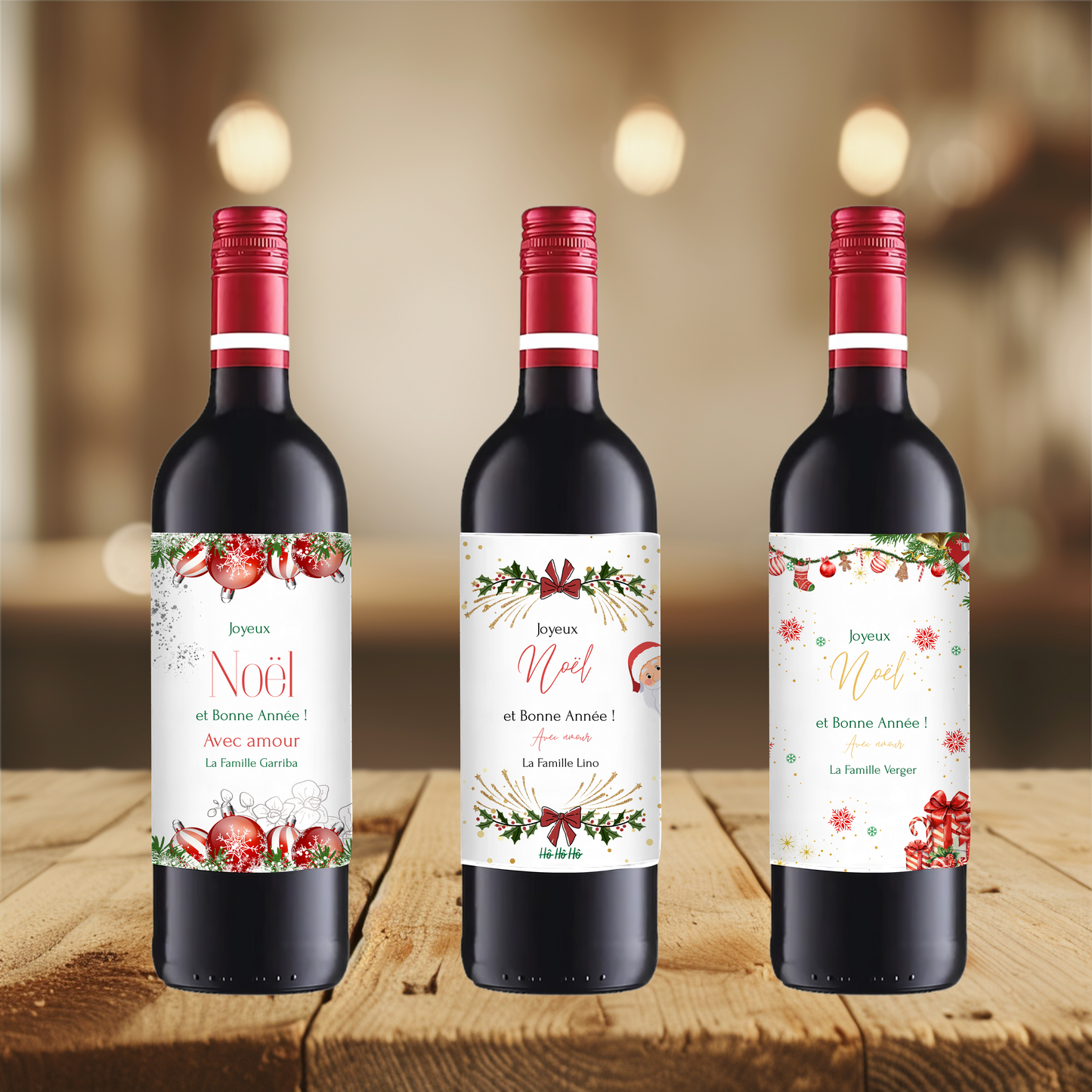Etiquette bouteille de vin personnalisées Noël / Evènements / Fêtes