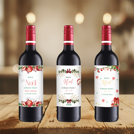 Etiquette bouteille de vin personnalisées Noël / Evènements / Fêtes