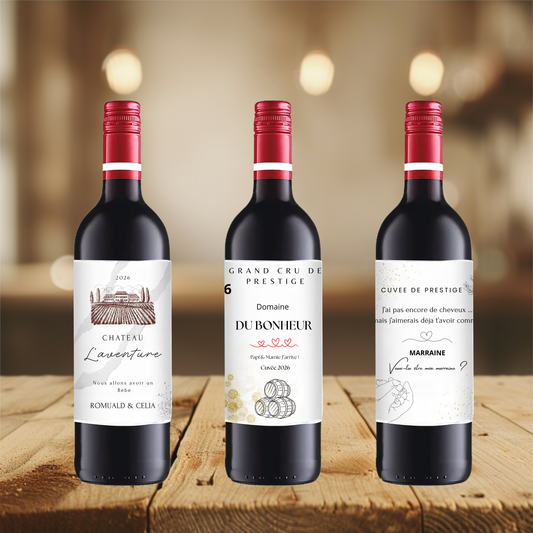 Etiquette bouteille de vin personnalisées Annonce / Evènements / Fêtes