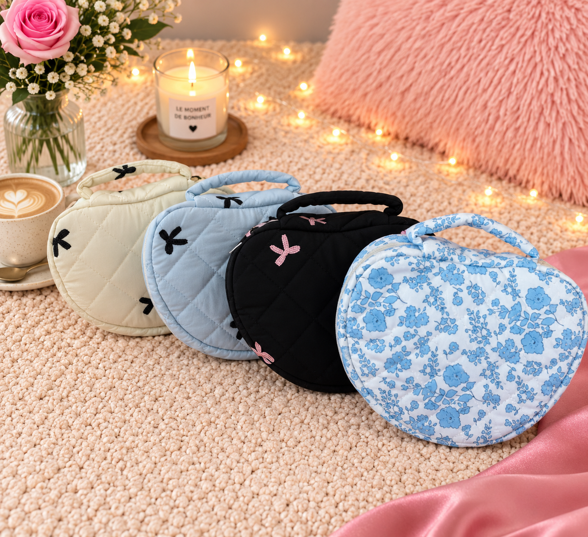 Coffret cadeau femme personnalisé – Trousse beauté blanche