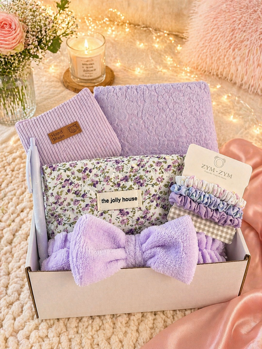 Coffret cadeau femme – Box papeterie & accessoires violets 💜
