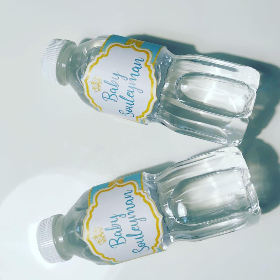 Etiquette personnalisée pour mini bouteille d'eau -Mariage ,Baptême, Anniversaire, Fête